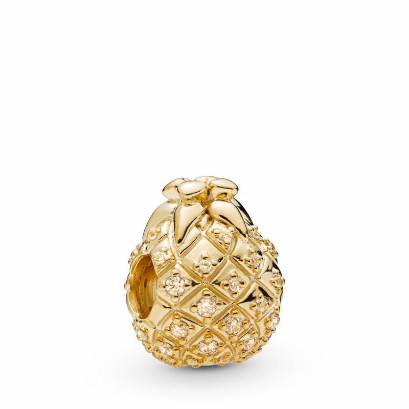 Pandora Australia Shine™ Golden Pineapple Charm - 18ct Gold Plated | BSAPQT638